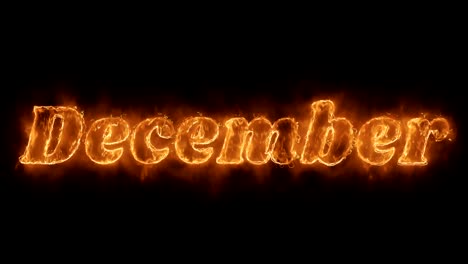 december word hot animated burning realistic fire flame loop.