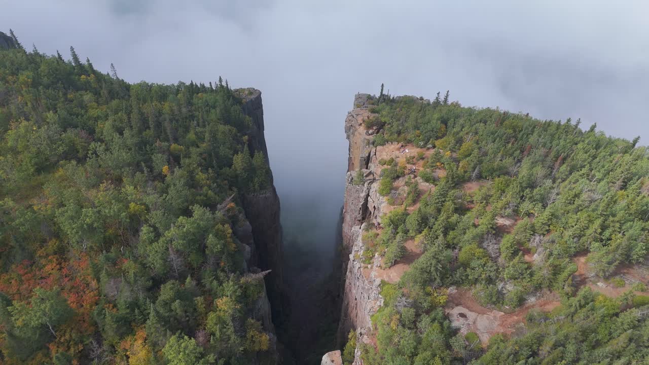 Aerial view of Sleeping Giant Provincial Park, Ontario Canada during autumn