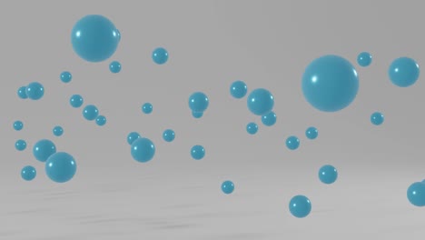 light blue balls floating on a white background. minimal motion graphic seamless loop animation