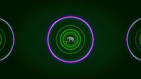 abstract music visualizer with elephant and musical notes