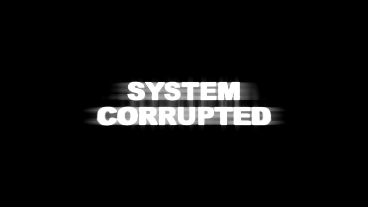 SYSTEM KORRUPTERET Glitch Tekst Animation, Gengivelse, Baggrund, Loop