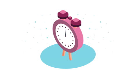 alarm clock isometric style animation