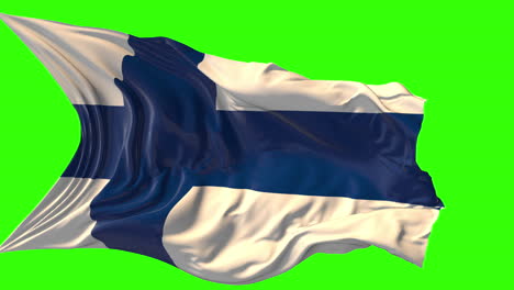 waving flag of finland on green screen