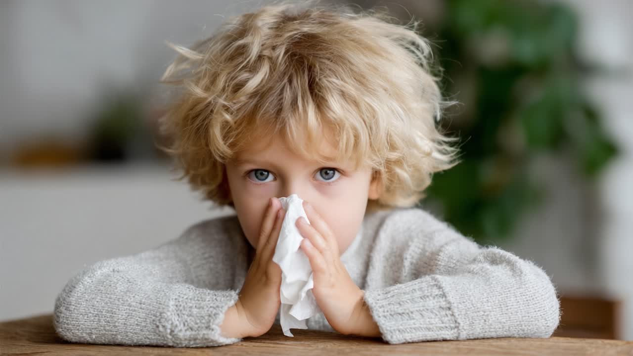 A Concerned Child with a Tissue: Expressing Emotion and Vulnerability in the Face of Illness, Captured in Two Moments of Reflection and Remorseful Awareness