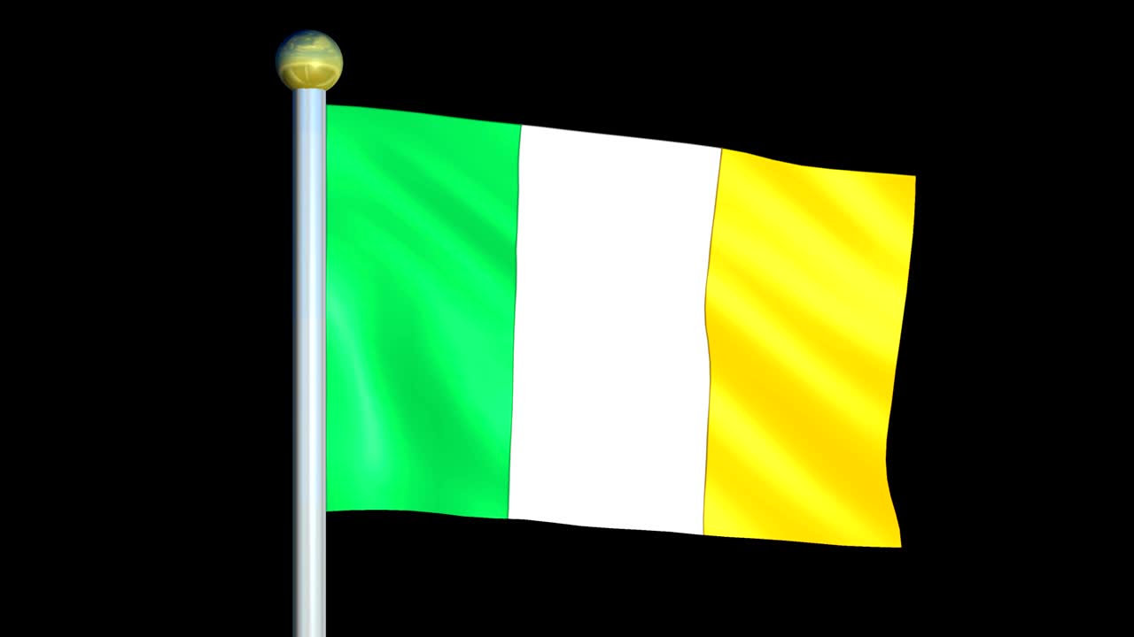 bandera animada de irlanda con un gran bucle