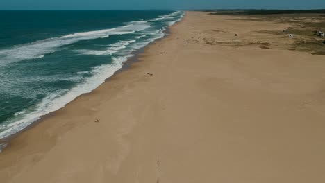 coastal landscape of the ocean beach in racho uruguay, empty beach of rocha, uruguay