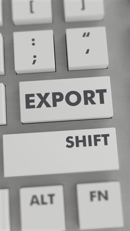 impresión del botón de exportación en el teclado vídeo vertical