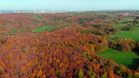 windturbine construction aerial view autumn