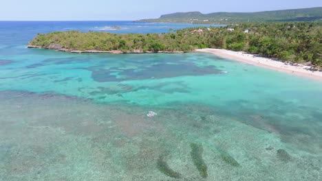 la playita beach with shallow and transparent waters, las galeras in samana peninsula, dominican republic