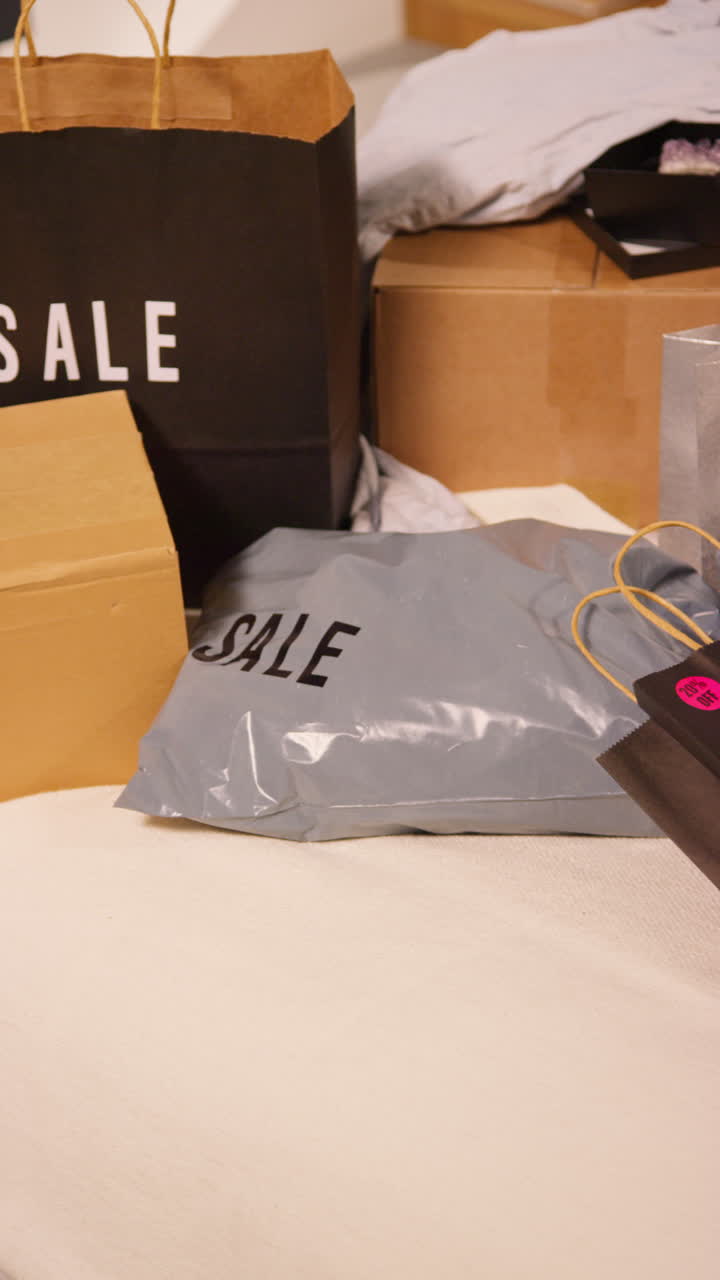 Shopping Bags, Boxes, and Purchases