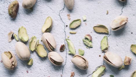 pistachios on a light background