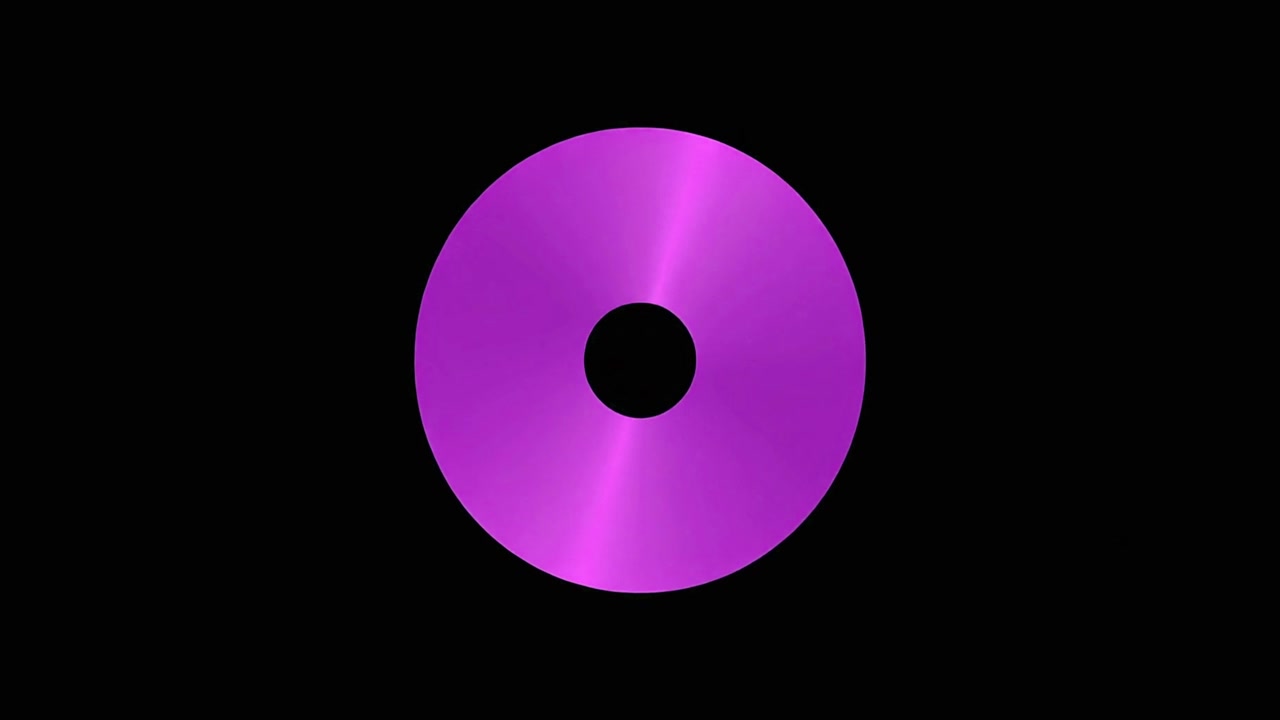 Abstract Purple Metallic Ring Expanding and Contracting on Black Background