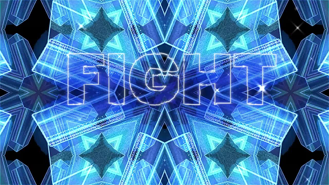 애니메이션 빈티지 비디오 게임 화면에 단어 싸움이 적혀 있습니다.