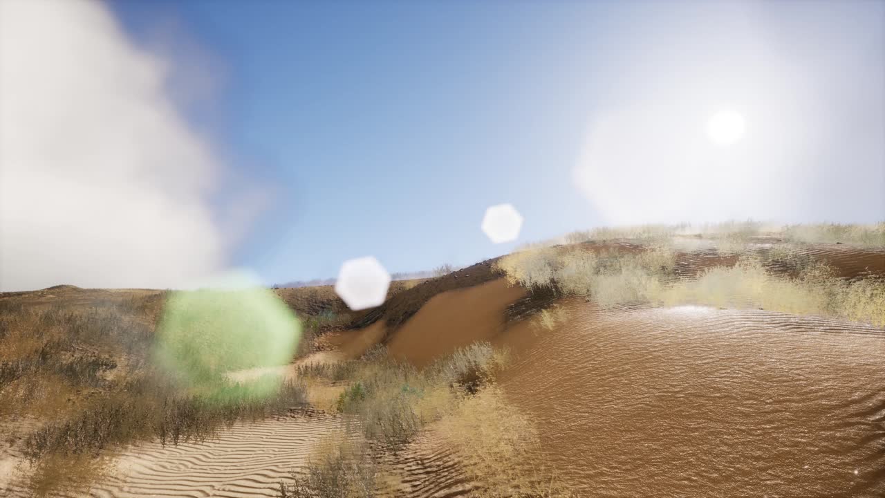 모래 언덕 위의 연기가