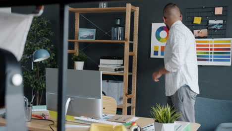 designer working in a modern home office