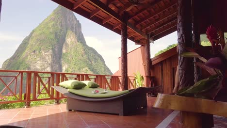 a sexy woman walks out onto a balcony of a hotel or resort on the caribbean island of st lucia 1