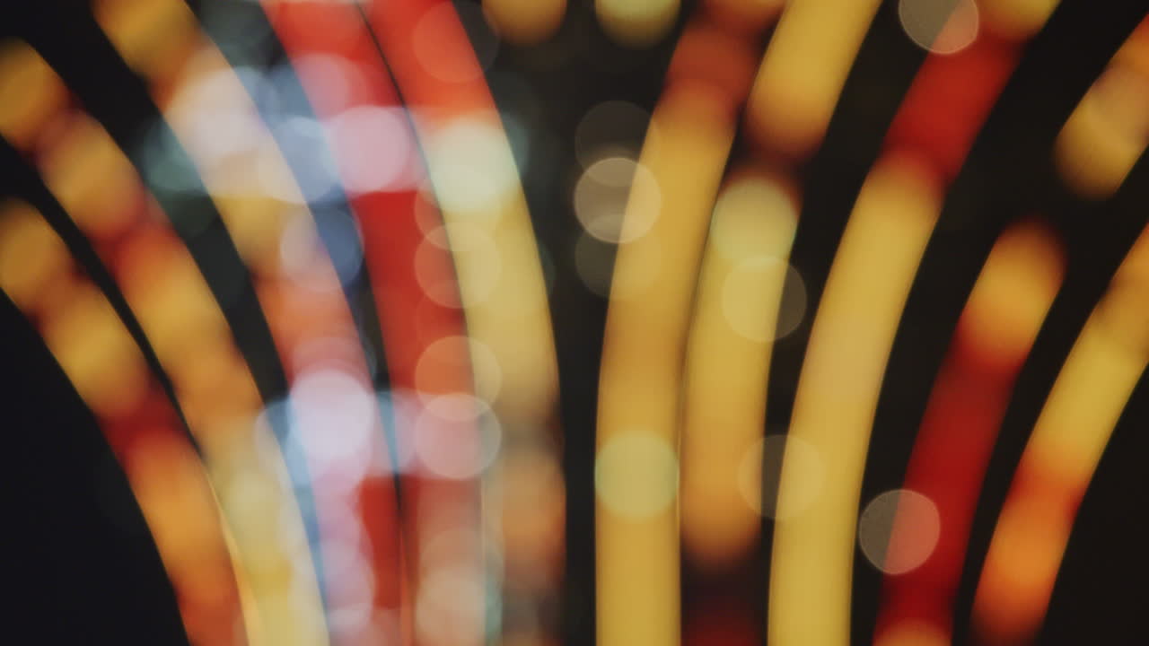 Abstract Blurred Red Orange and Yellow Lights with Bokeh Effect