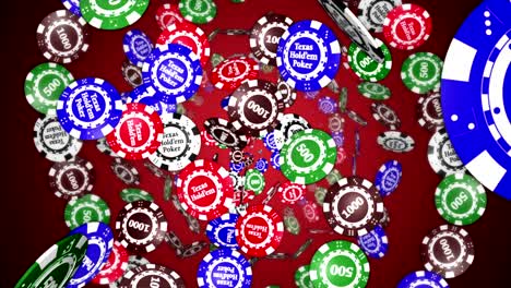 falling poker chips, animation background, loop, rendering, with alpha channel