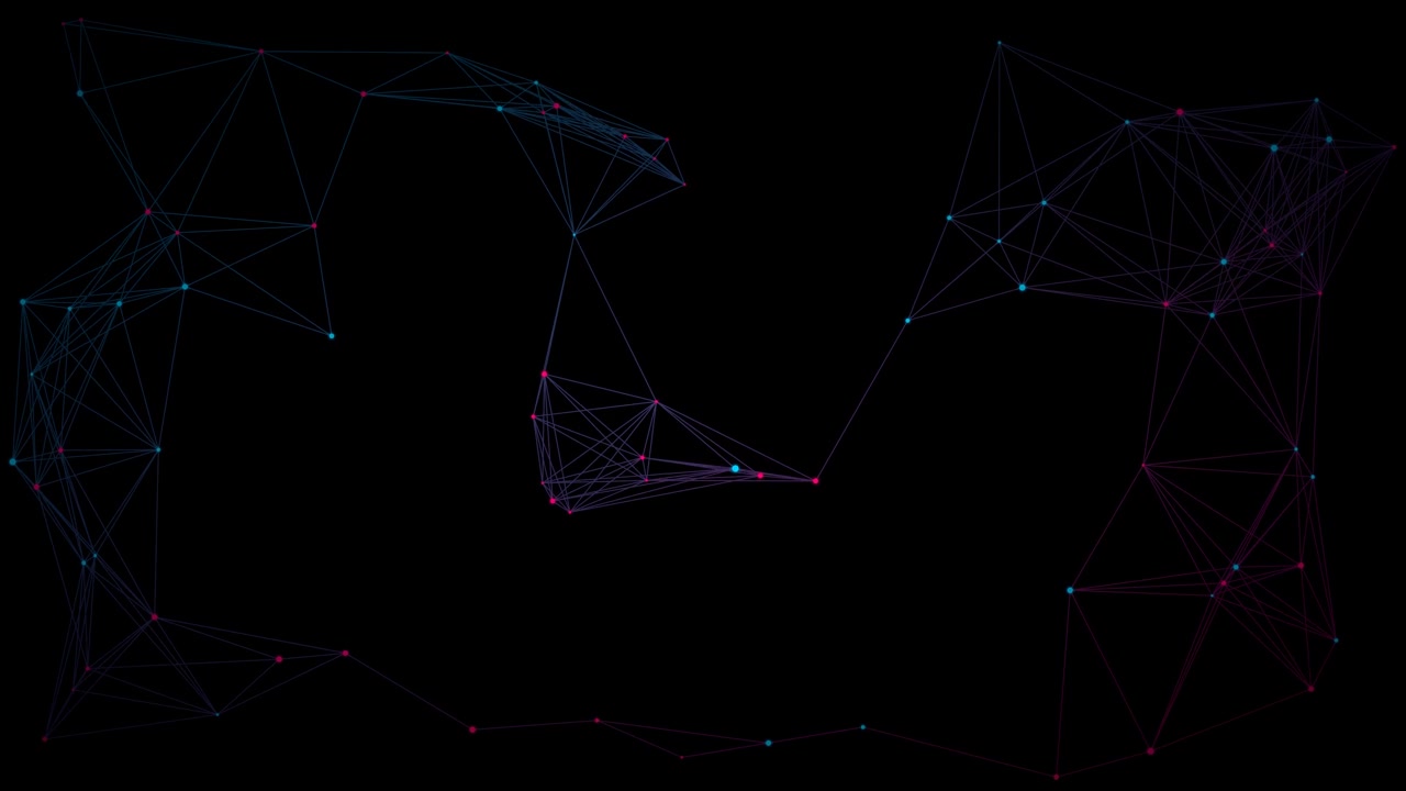 Abstract Network Connection Animation with Glowing Nodes and Lines