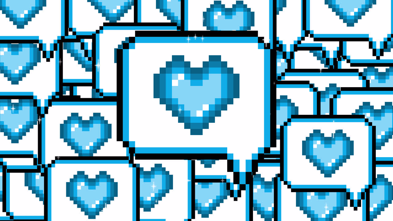 Pixel art pop up speech bubble icon heart Transitions. 1080p - 30 fps - Alpha Channel (8).mov