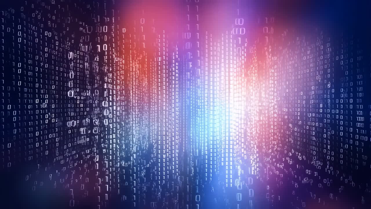 Abstract Binary Code Digital Stream Background