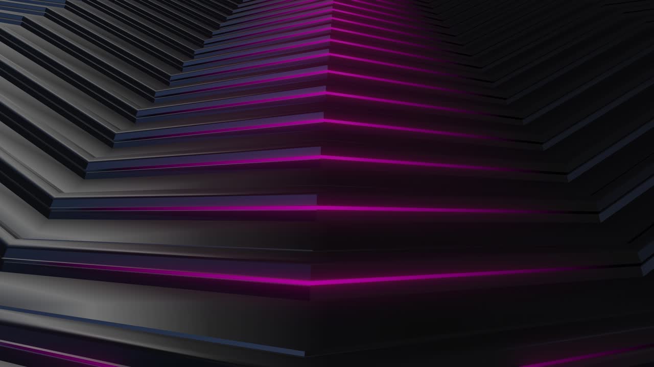 Design Astratto Geometrico Scuro con Luci Neon Viola