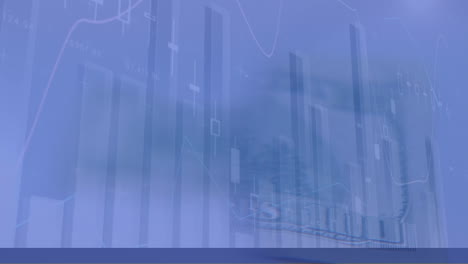 animación del procesamiento de datos financieros sobre billetes de dólares estadounidenses