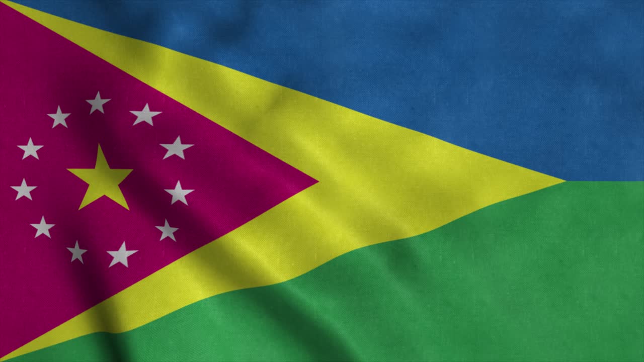 bandera de moca, ciudad de puerto rico, ondeando en el viento. fondo de bandera realista