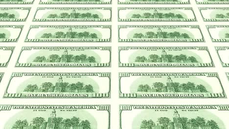 reverse side of 100 dollar bills 3d. looped.