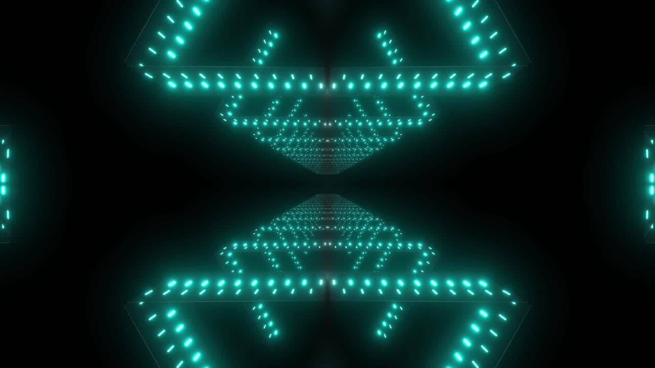 Abstract Glowing Green Tunnel