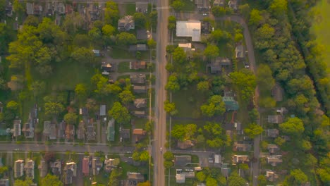 sped up floating over downtown palmyra in new york state usa