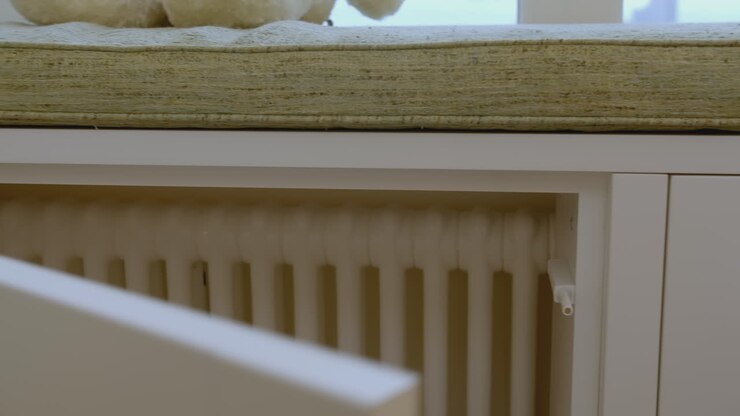 White Window Seat with Built-in Heater