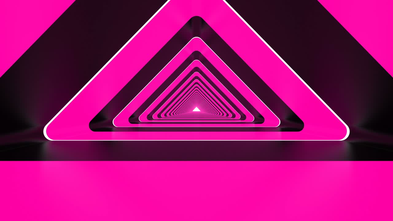 Pink Triangle Looped Futuristic Background Tunnel