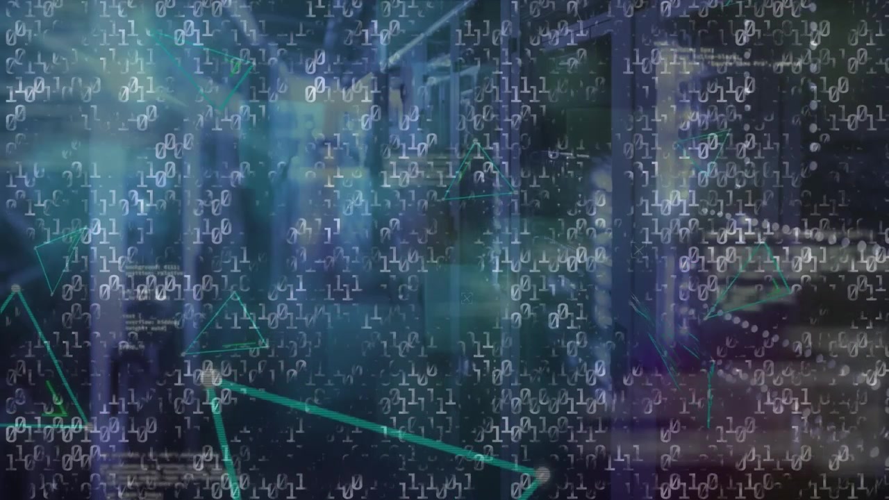 Animation of data processing over triangles and computer servers