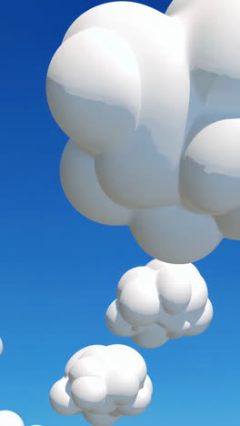 stylized white clouds in a blue sky