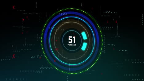 animation of processing circle with increasing numbers on black background