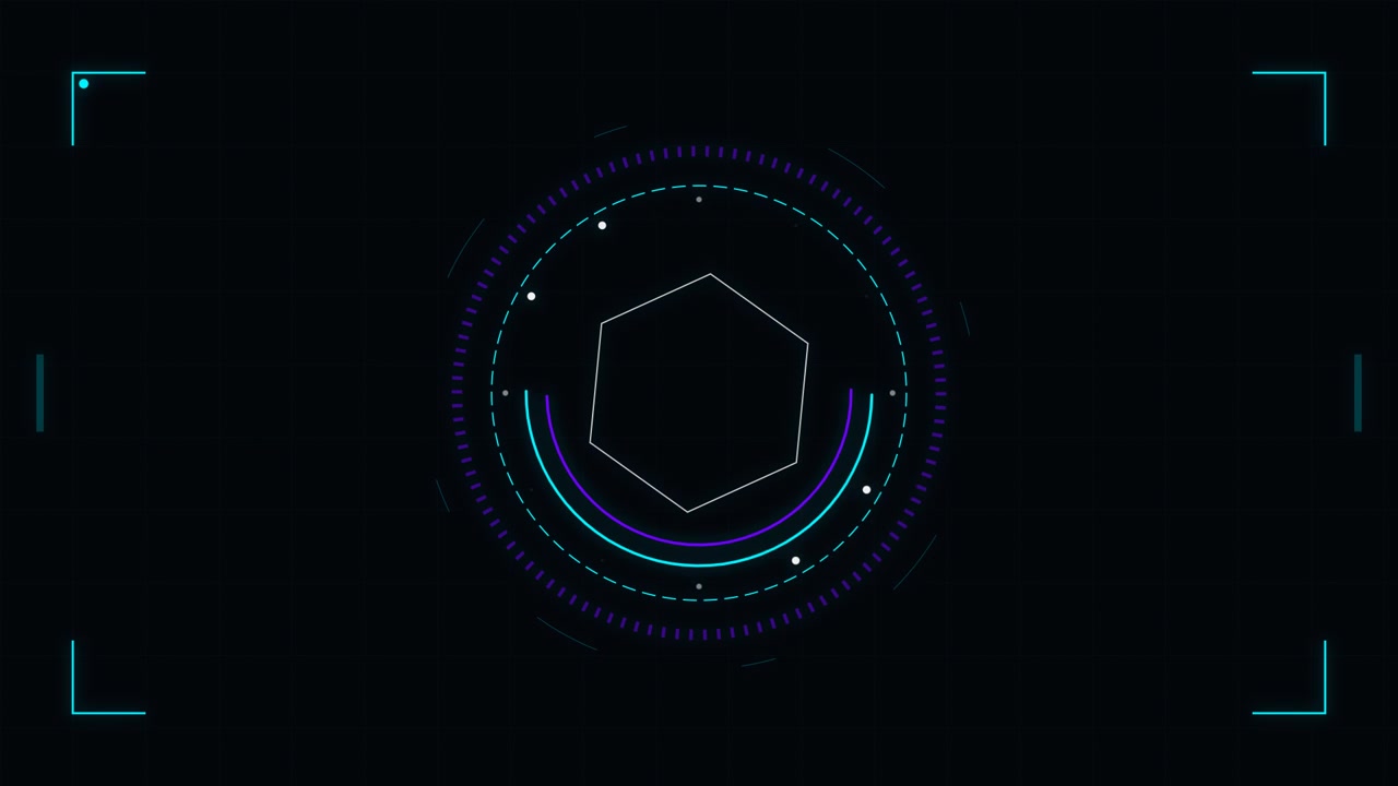 Futuristic Digital Hexagon Interface HUD Animation