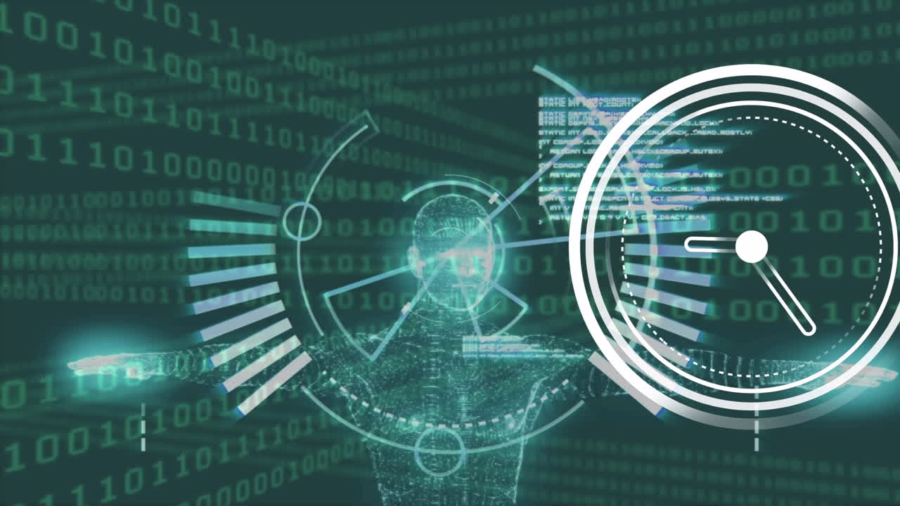 animación del procesamiento de datos en movimiento de reloj
