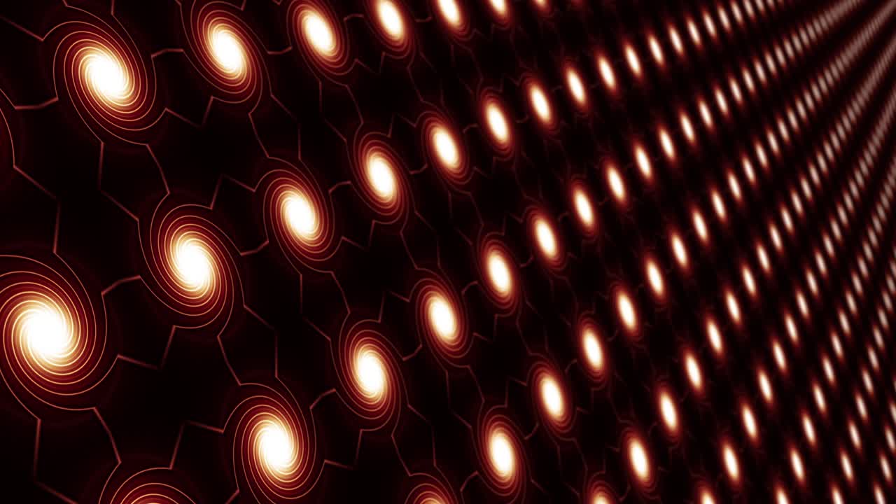 perspectiva 3d con fondo animado dof con azulejos de circuitos electrónicos brillantes en fondo negro. circuito digital de pared electrónica de bucle sin costura 4k. concepto de fondo de tecnología científica.