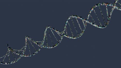 Abstract-technological-representation-of-DNA-molecule-on-blue-background