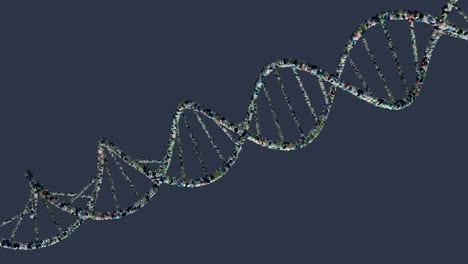 representación tecnológica abstracta de la molécula de adn sobre fondo azul