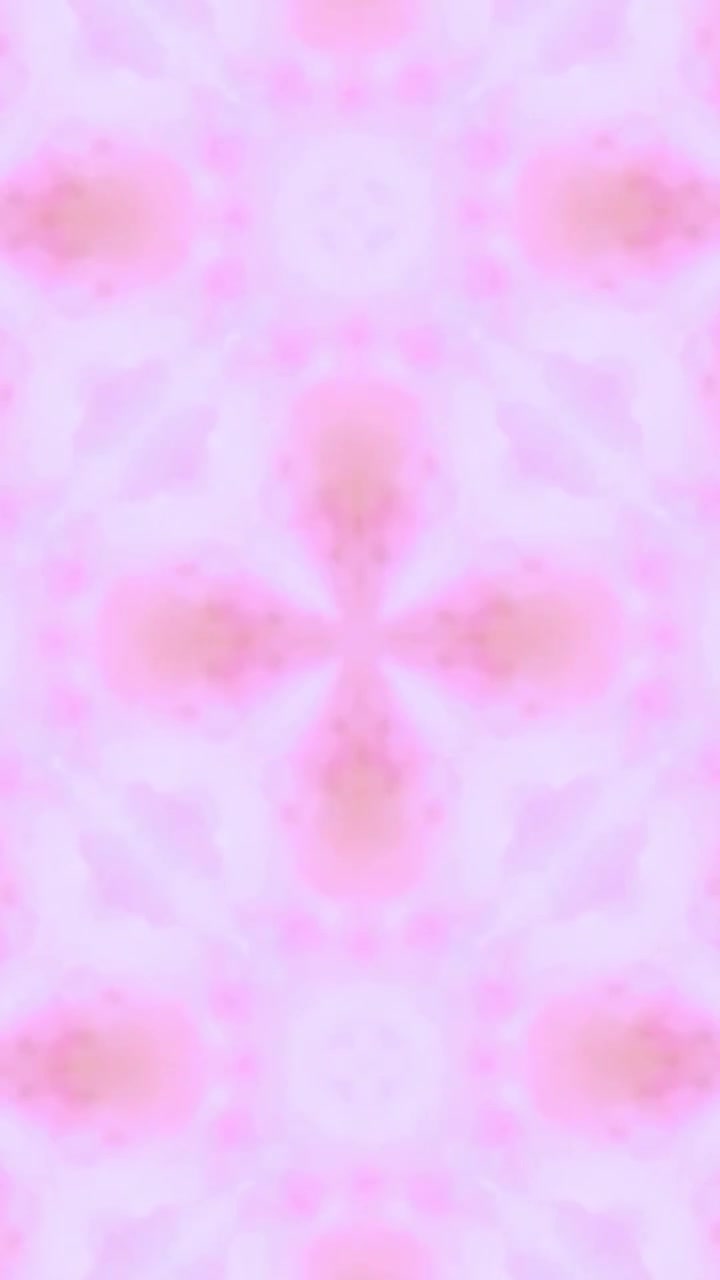 Sanftes Rosa und Lila Abstraktes Kaleidoskopmuster-Loop