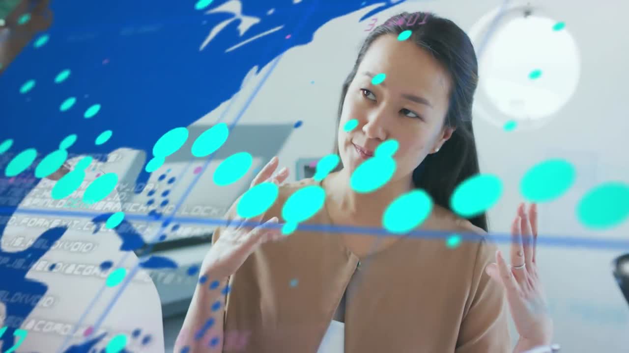 다양한 사업자들에 대한 데이터 처리의 애니메이션