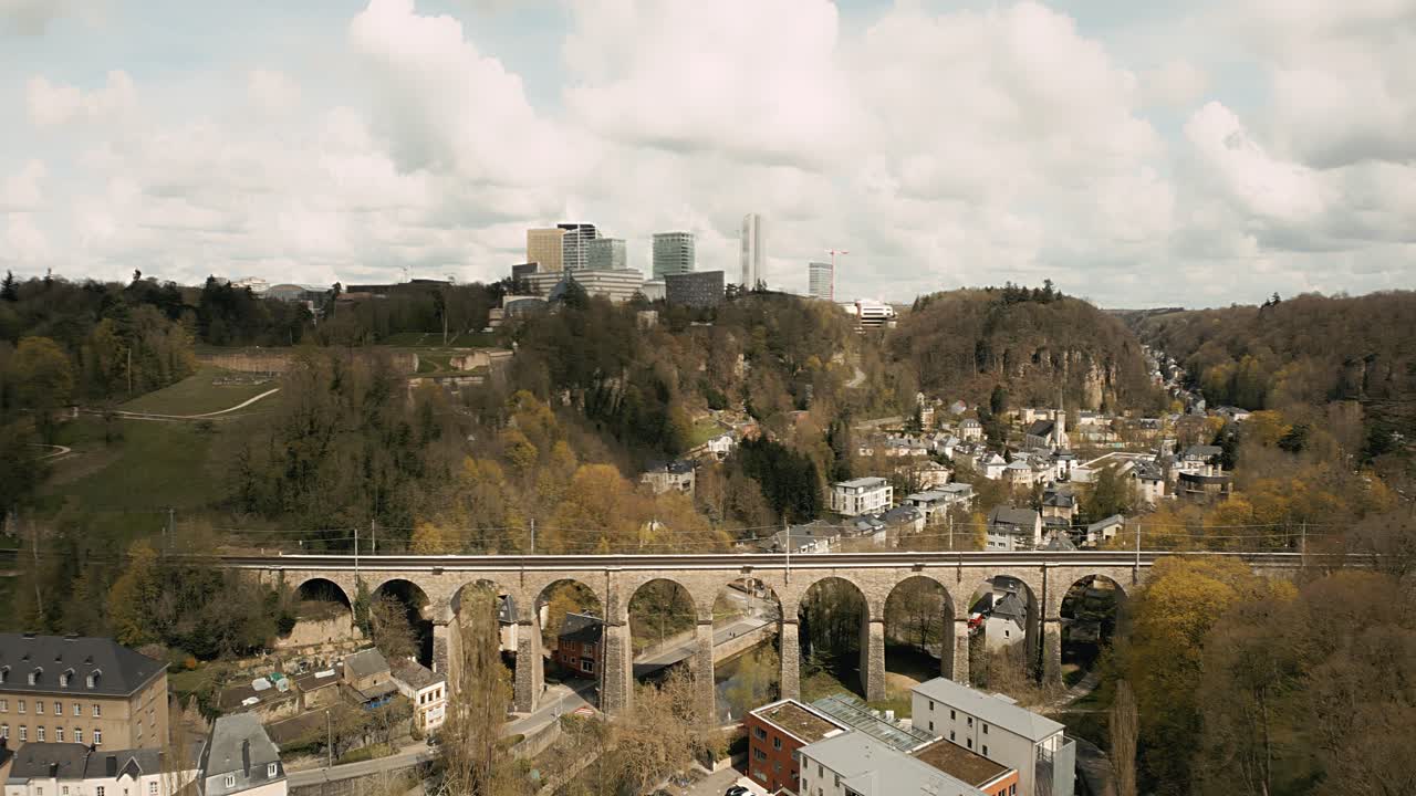 Drone footage of Kirchberg with soft light