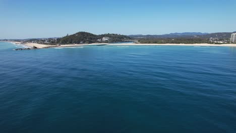 idyllic scenery of ocean in palm beach, gold coast, queensland, australia - drone shot