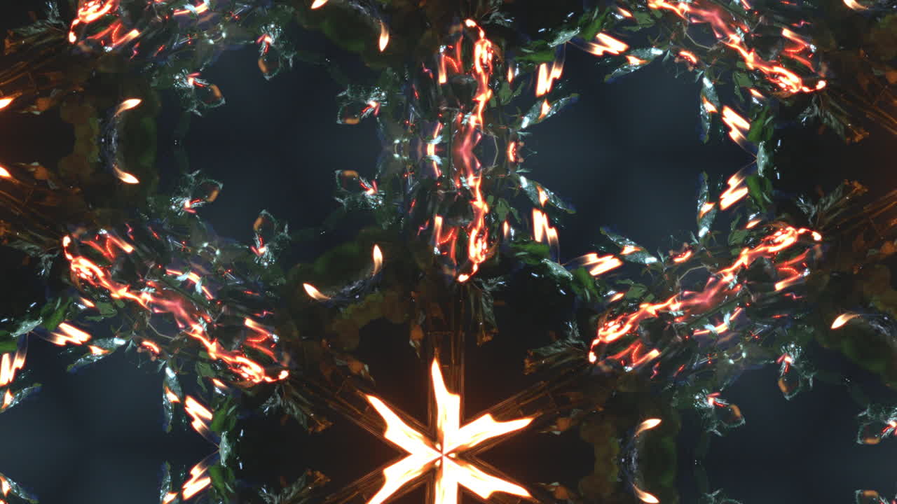 Abstract firey kaleidoscope animated pattern