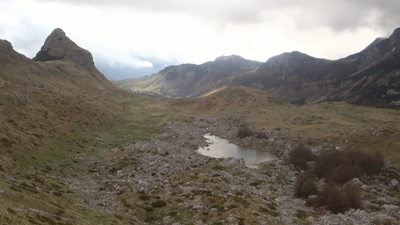 mountainscape in Durmitor National Park, Zabljak, Montenegro, at cloudy weather