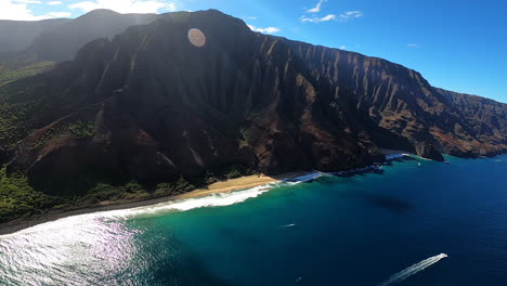 na pali coast, kauai, hawaii - stunning aerial view