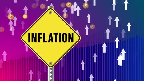 inflation road sign 4k resolution animation