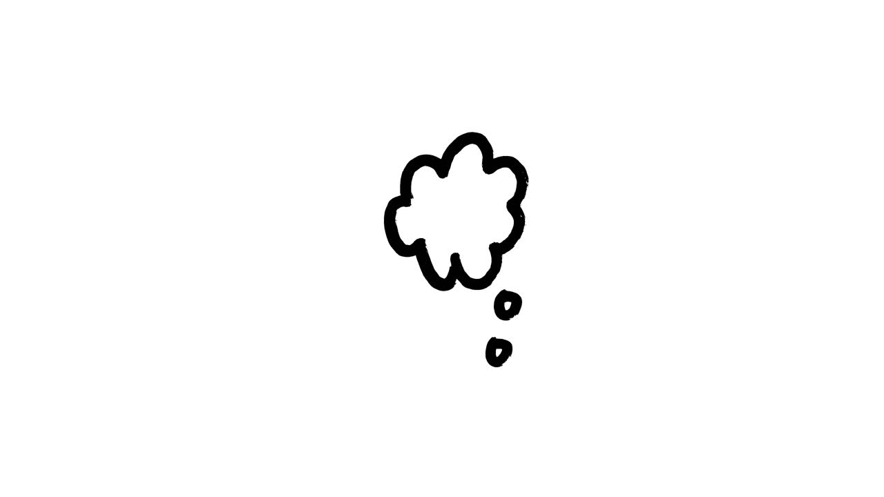 Hand Drawn Thought Bubble Animation Appearing and Disappearing